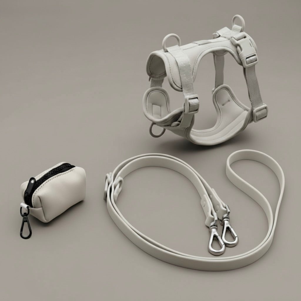 Hundegeschirr Set – inkl. Leine & Beutelhalter - Tierstil