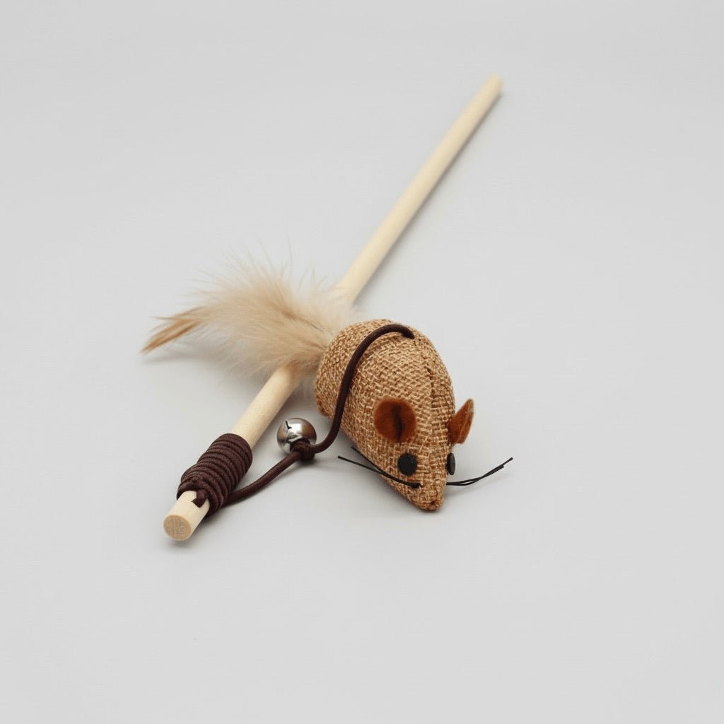 Katzen - Spielzeugset – mit Federn & Sisal - Tierstil