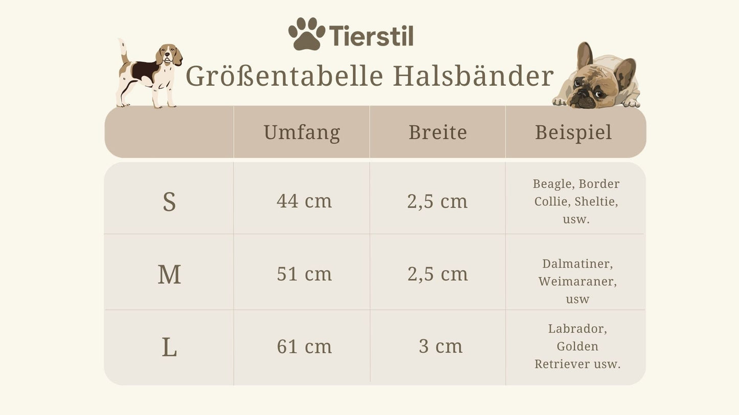 Leder Hundehalsband – Gefettetes Rindsleder Braun - Tierstil